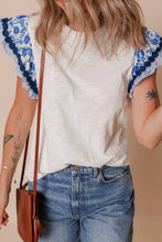 Load image into Gallery viewer, Pretty in Print Ruffle Sleeve Top