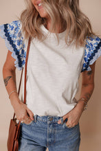 Load image into Gallery viewer, Pretty in Print Ruffle Sleeve Top