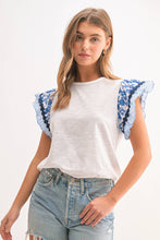 Load image into Gallery viewer, Pretty in Print Ruffle Sleeve Top
