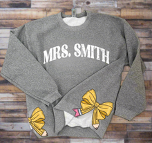 Load image into Gallery viewer, Teacher Bow Crewneck Sweatshirt