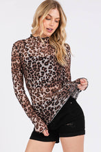 Load image into Gallery viewer, Leave her Wild Mesh Long Sleeve Top
