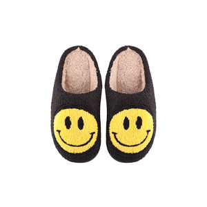 HDS3744-SMILEY FACE FUZZY FLEECE SOFT SLIPPER ASSORTED SIZE