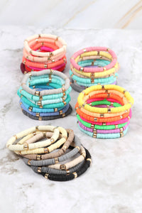 HDB3238 - MULTILINE BEADED STRETCH BRACELET