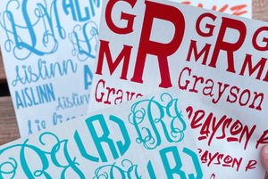 Monogram Sticker Sheet