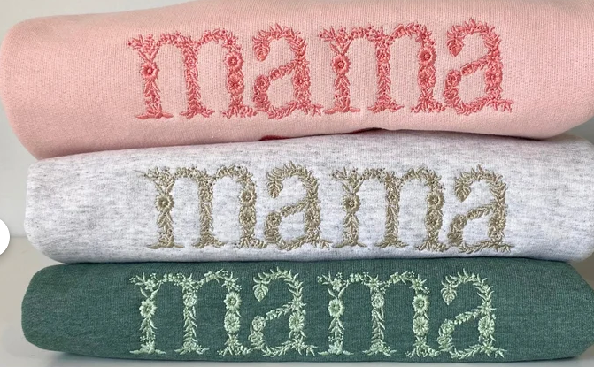 MAMA Floral Embroidered Sweatshirt