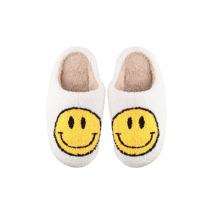 HDS3744-SMILEY FACE FUZZY FLEECE SOFT SLIPPER ASSORTED SIZE