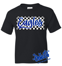 Load image into Gallery viewer, Checkered Faux Glitter School Spirit Tees
