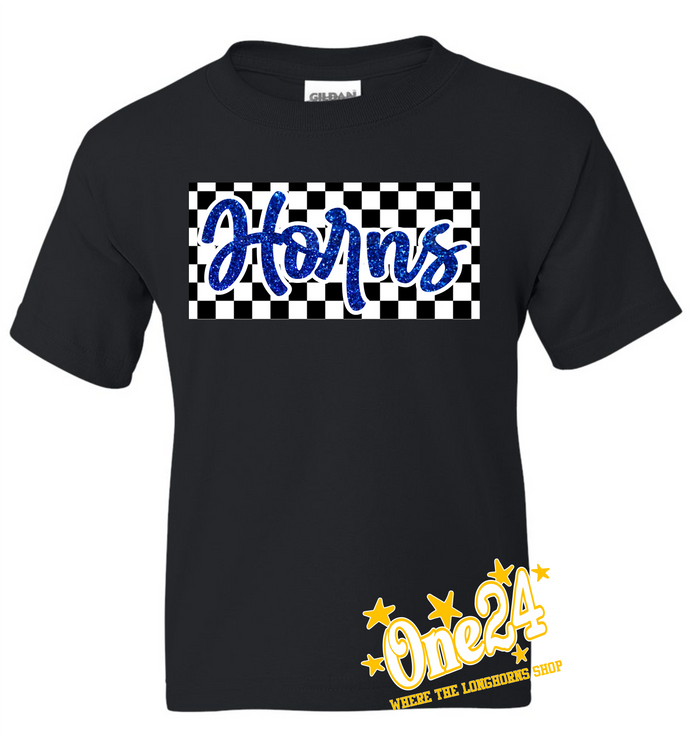 Checkered Faux Glitter School Spirit Tees